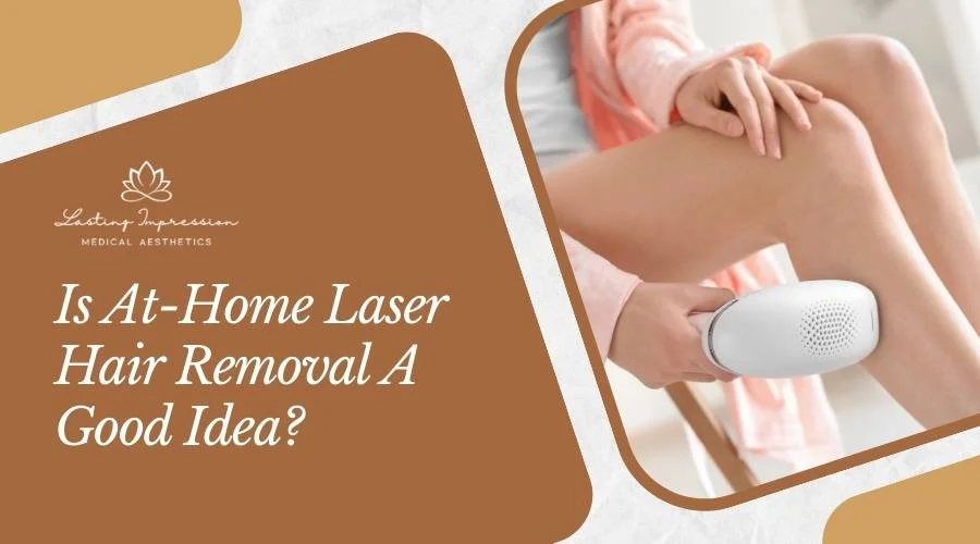 lady in pink bathrobe using laser epilator at home